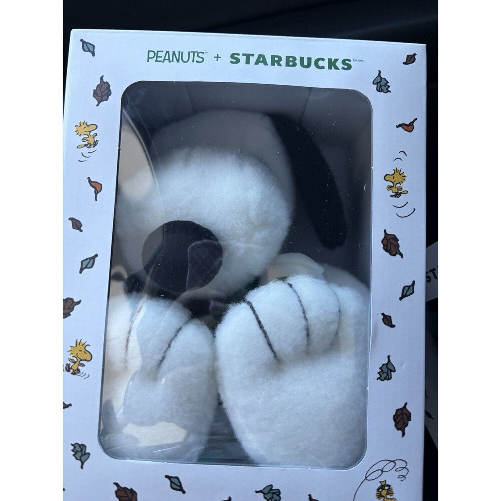 Starbucks x Peanuts Snoopy Plush Stuffed Animal New In Box In Hand